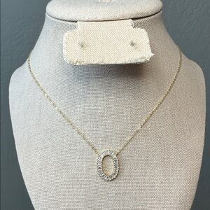 Freida Rothman Vault Sterling Silver Oval AAA CZ Stone Pendant Necklace 18"